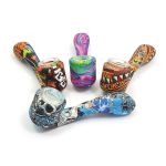 Cachimbo de silicone com bowl de vidro (impressão por transferência de água)